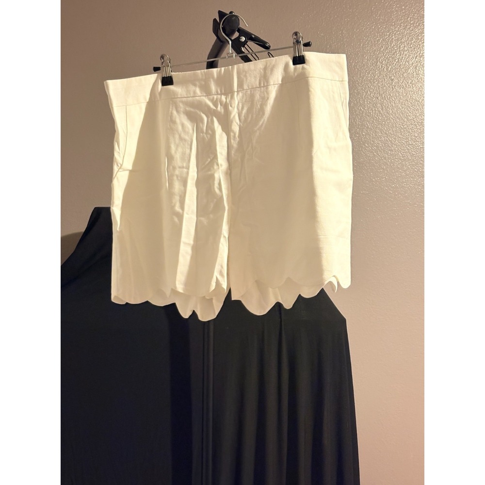 ee:some White‎ Cotton/Rayon Scallopped Shorts Sz XL